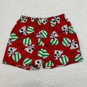 Mickey All Cotton Boxer Shorts Red and Green Size Large
